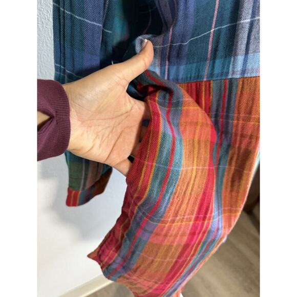 Sundance Multi-Colored Patchwork Boho Tunic Long Sleeve Dress Women Size Medium - Picture 6 of 9